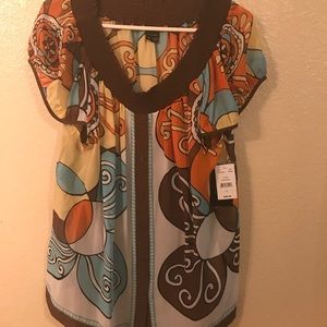 Brown flowered blouse